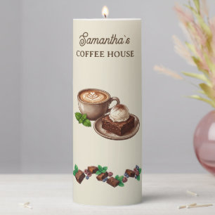 Custom Vintage Bakery Merch Brownie Art Pillar Candle