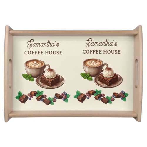 Custom Vintage Bakery Merch Brownie Art Serving Tray