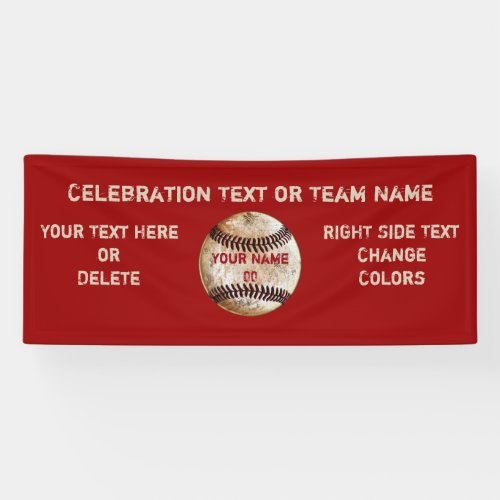 Custom Vintage Baseball Banner Your Text Colors Banner