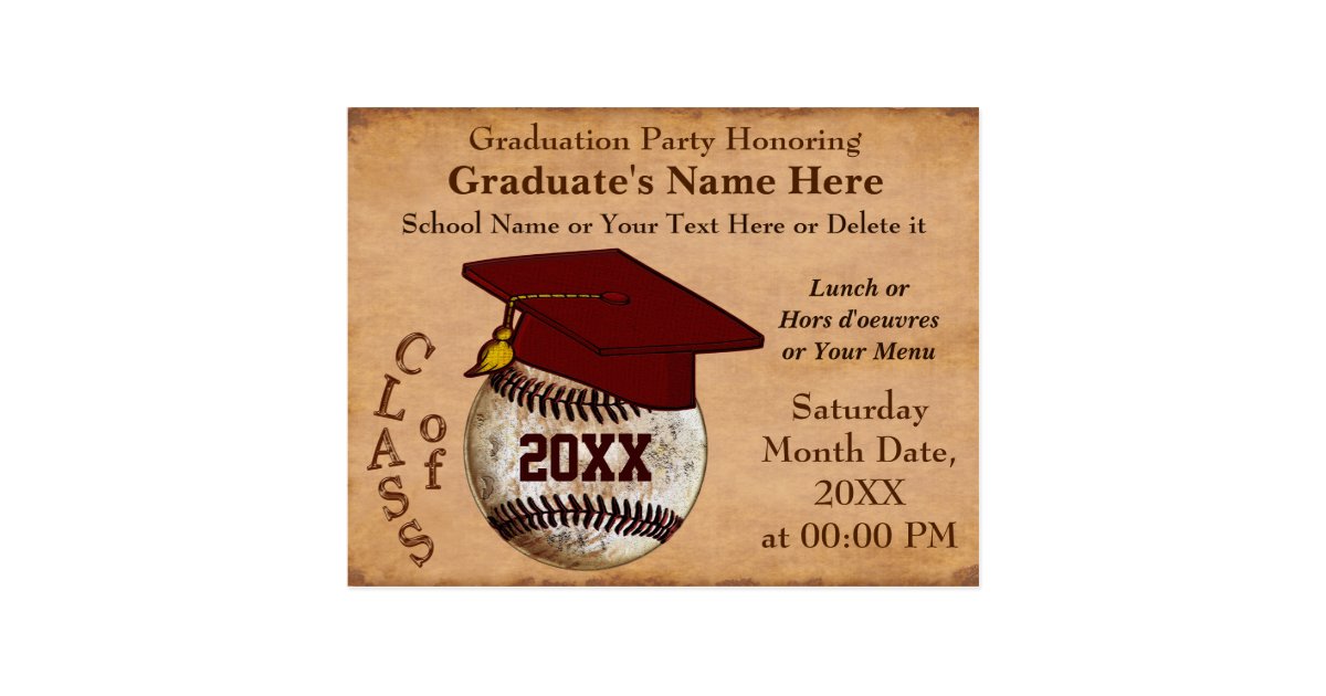 Baseball Graduation Invitations 10
