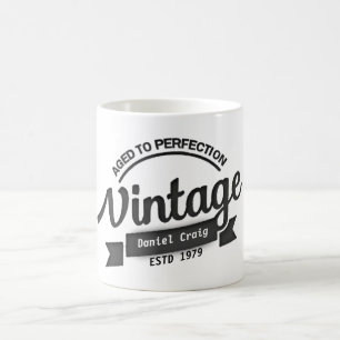custom vintage birthday aged to perfection coffee mug