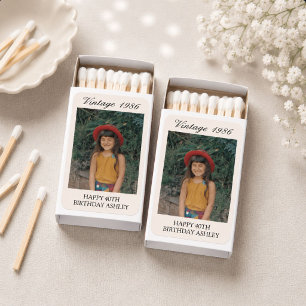 Custom Vintage Birthday Party Favor Baby Photo Matchboxes