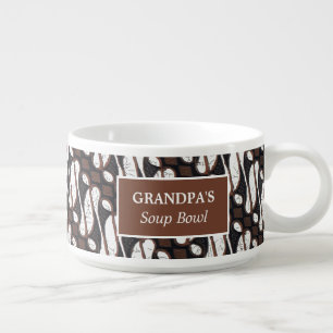 Custom Vintage Brown White Black Java Ethnic Batik Bowl