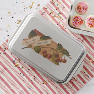 Custom Vintage Cherries Retro Fruit Old School Cake Pan