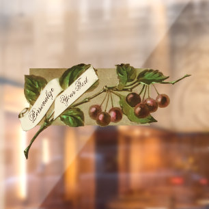 Custom Vintage Cherries Retro Fruit Restaurant Window Cling