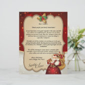 Custom vintage Christmas red letter from Santa… (Standing Front)