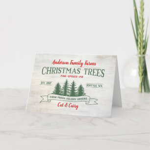 Custom Vintage Christmas Tree Farm Card