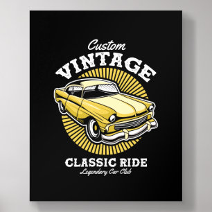 Custom Vintage Classic Ride Car Club Acrylic Photo Tile