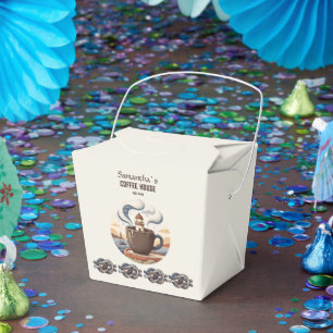 Custom Vintage Coastal Cafe Merch Favor Boxes