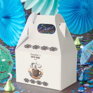 Custom Vintage Coastal Cafe Merch Favor Boxes