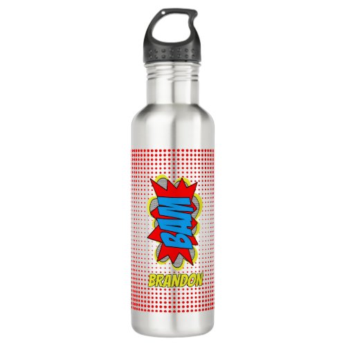 Custom Vintage Comic Book Pop Art Style BAM Stainless Steel Water Bottle