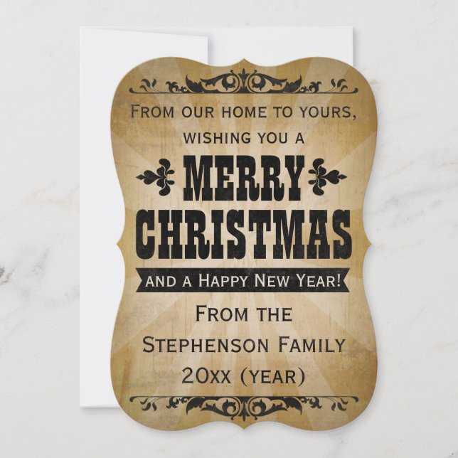 Custom Vintage Country Christmas Greeting Card (Front)