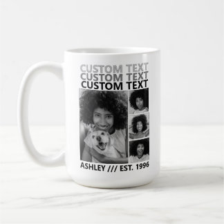 Custom Vintage Create Your Own 4 Photo Collage Coffee Mug