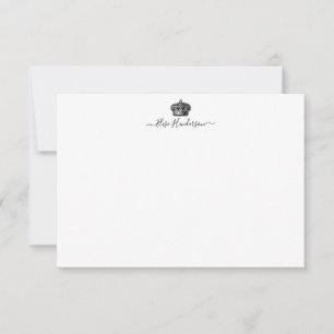 Custom Vintage Crown Note Card