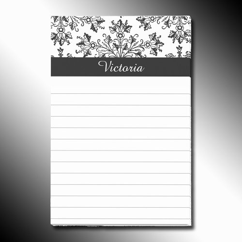 Custom Vintage Daisy Floral Art Lined Stickie Post_it Notes