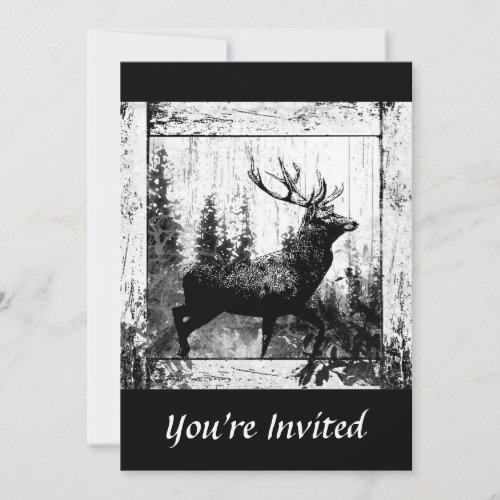 Custom Vintage Design Stag Bachelor Party Invite