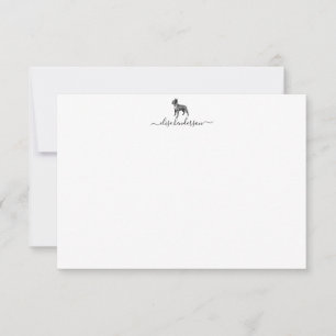 Custom Vintage Dog Boston Terrier Note Card