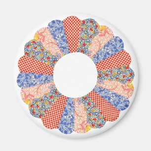 Custom Vintage Dresden Plate Quilt Magnet