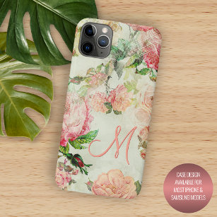 Custom Vintage Dusty Pink Floral Roses Pattern iPhone 11 Pro Max Case