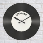Custom Vintage Faux Vinyl Record Music Large Clock at Zazzle