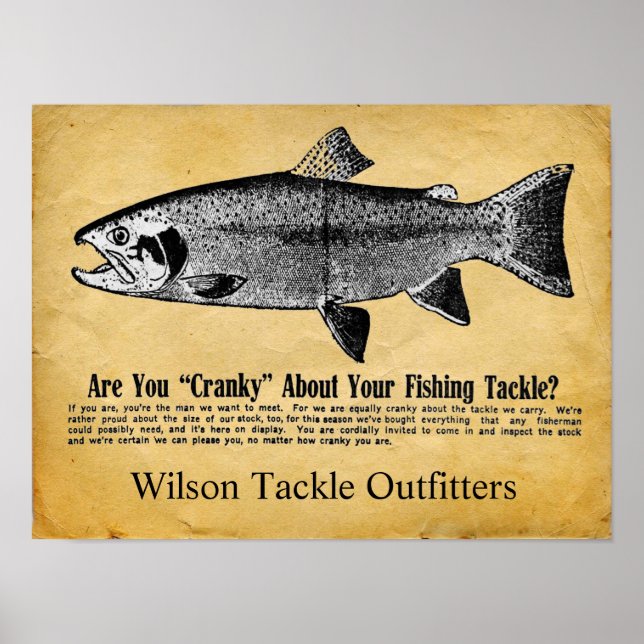 Custom Vintage Fishing Tackle Sign (Front)