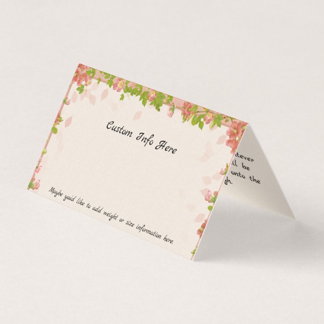 Custom Vintage Floral Display Package Header Card (Front)