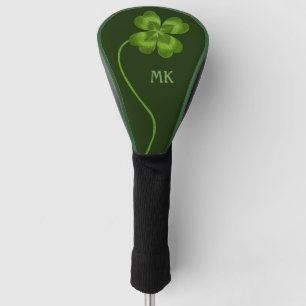 Custom Vintage Four Leaf Shamrock Luck Monogrammed Golf Head Cover