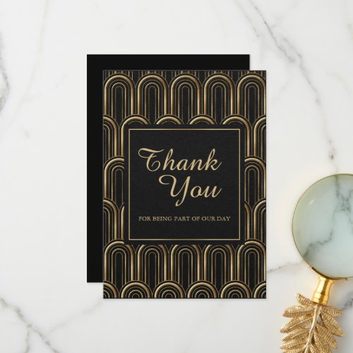 Custom Vintage Gatsby Wedding Thank You Card