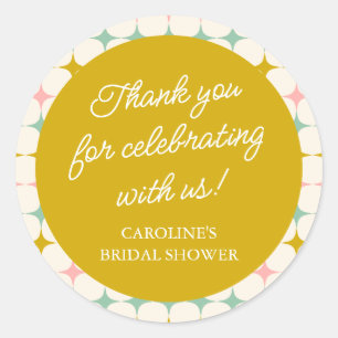 Custom Vintage Geometric Pastel Thank You Classic Round Sticker