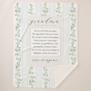 Custom Vintage Gift to Grandma Nana from Grandkids Sherpa Blanket