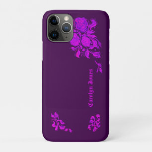Custom Vintage Gothic Rose Engraving iPhone 11 Pro Case