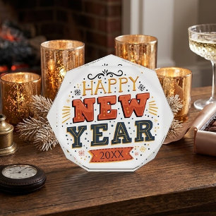 Custom Vintage Happy New Year Eve Design Unique Acrylic Award