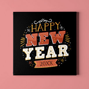 Custom Vintage Happy New Year Eve Design Unique Acrylic Print