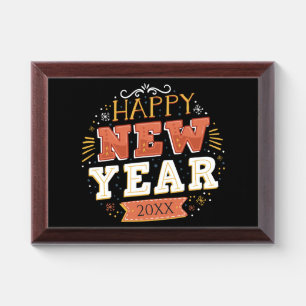 Custom Vintage Happy New Year Eve Design Unique Award Plaque