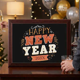 Custom Vintage Happy New Year Eve Design Unique Award Plaque
