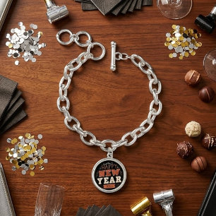Custom Vintage Happy New Year Eve Design Unique Bracelet