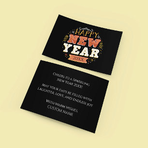 Custom Vintage Happy New Year Eve Design Unique Card
