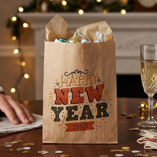 Custom Vintage Happy New Year Eve Design Unique Favor Bag