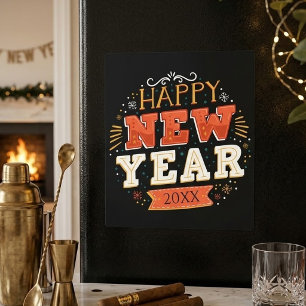 Custom Vintage Happy New Year Eve Design Unique Magnet