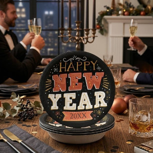 Custom Vintage Happy New Year Eve Design Unique Paper Bowls
