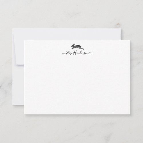 Custom Vintage Hare Rabbit Note Card