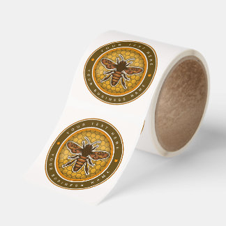 Custom vintage Honey Jar Bee sticker roll
