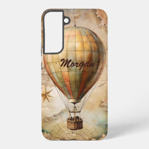 Custom Vintage Hot Air Balloon   Antique Travel  Samsung Galaxy S22+ Case