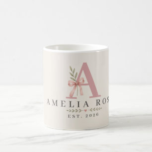 Custom vintage initial coffee mug