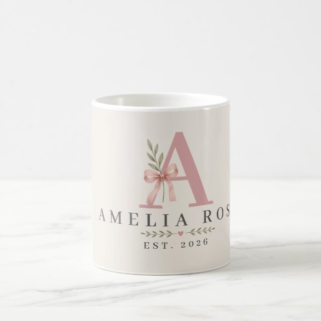 Custom vintage initial coffee mug (Center)