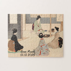 Custom Vintage Japanese Tea Ceremony Art 5 Jigsaw Puzzle