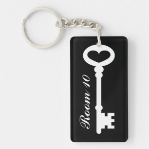 Custom vintage key hotel room or restroom keychain