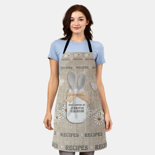 Custom Vintage Kitchen Burlap Look Apron