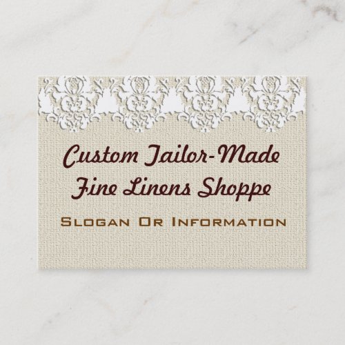 Custom Vintage Linen Large Business Cards