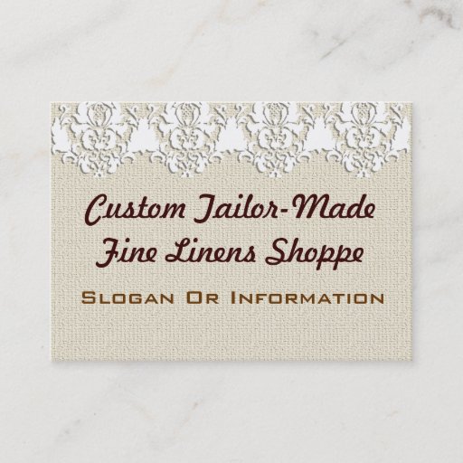 Customizable Custom Vintage Linen Large Business Cards